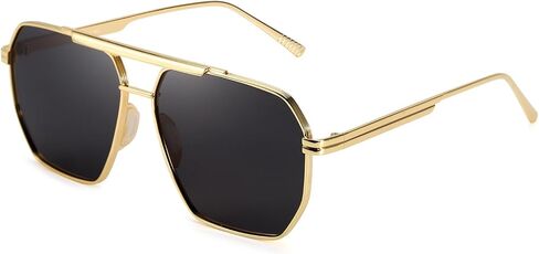 SODQW Tangle Free Aviator Sunglasses for Women Men Square Polarized Double Bridge Sun Glasses for Driving & Traveling in Kuwait