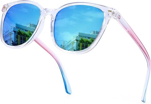 SIPHEW Mirrored Polarized Sunglasses for Women - Designer Oversized Square Beach Eyewear w UV400 Protection in Kuwait