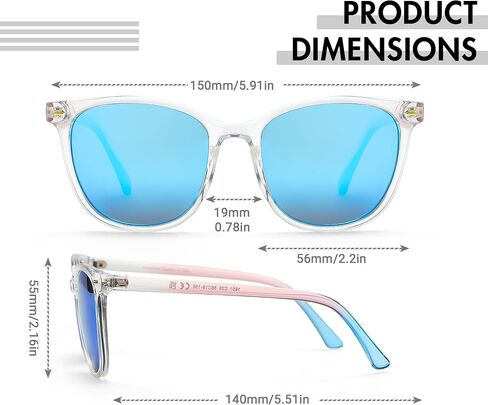 SIPHEW Mirrored Polarized Sunglasses for Women - Designer Oversized Square Beach Eyewear w UV400 Protection in Kuwait