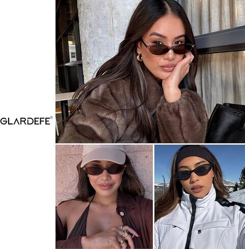 Retro Oval Sunglasses for Women - Y2k Trendy Sun Glasses - Cat Eye 90s Shades in Kuwait