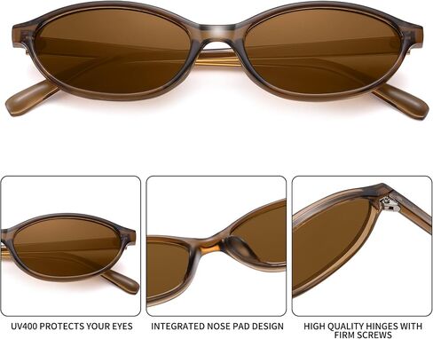 Retro Oval Sunglasses for Women - Y2k Trendy Sun Glasses - Cat Eye 90s Shades in Kuwait