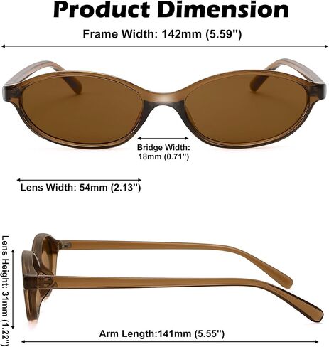 Retro Oval Sunglasses for Women - Y2k Trendy Sun Glasses - Cat Eye 90s Shades in Kuwait