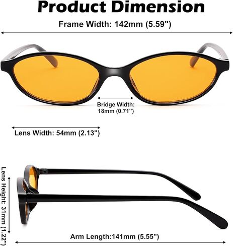 Retro Oval Sunglasses for Women - Y2k Trendy Sun Glasses - Cat Eye 90s Shades in Kuwait