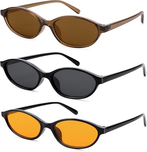 Retro Oval Sunglasses for Women - Y2k Trendy Sun Glasses - Cat Eye 90s Shades in Kuwait