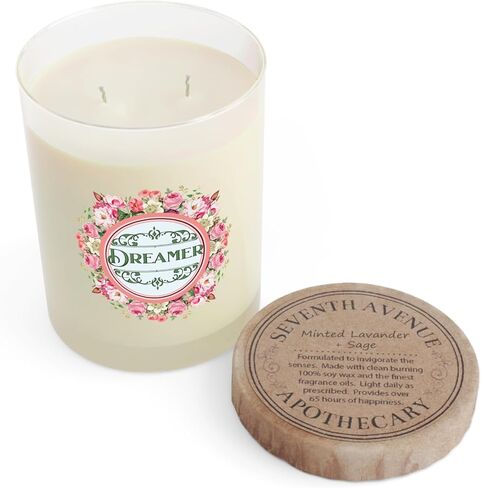 Soy Wax Scented Candle - Minted Lavender and Sage, 11oz Hand-Poured Candle in Glass Jar, Eco-Friendly, Aromatherapy, and Home Decor Essential in Saudi Arabia