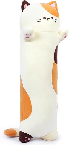 Long Plush Cat Toy Pillow محشو بالحيوانات Cat Kids Plush Plush Toy Pillow للأطفال والبنات لعبة Toy Doll (Black & White ، 50 سم/19.7 بوصة) in Kuwait