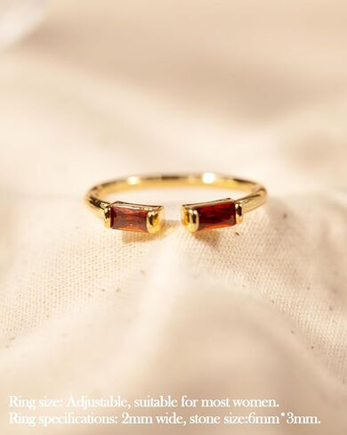 TLY Gold Birthstone Rings for Women Non Tarnish 14K Gold Plated Stackable Rings Dainty CZ Adjustable Gemstone Emerald Green Stacking Open Thumb Ring Wedding Promise Rings Birthday Jewelry Gifts in Kuwait