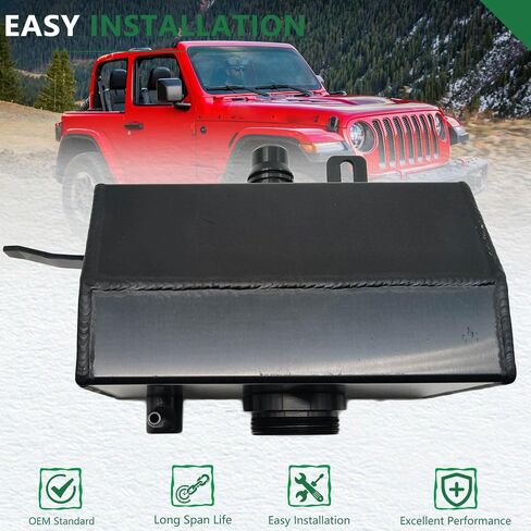 68364312AC Aluminium Alloy Front Engine Coolant Reservoir Tank Compatible with 2018+ Wrangler JL JLU & 2020+Gladiator JT 2.0&3.6L Model ,Coolant Expansion Metal Bottle Replace 68364312AA, 68388115AB in Saudi Arabia