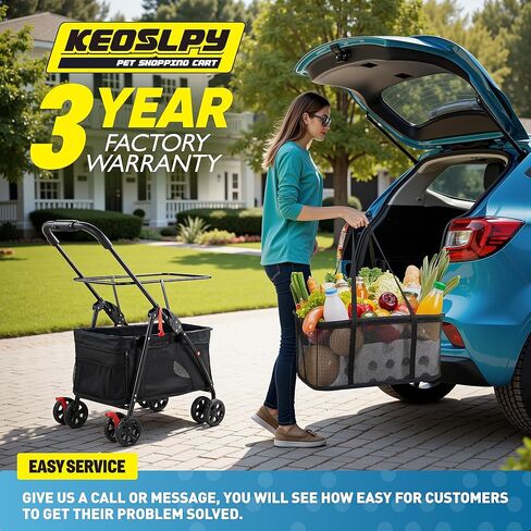 عربة تسوق قابلة للطي بعجلات، عربة بقالة قابلة للطي بسعة 75 رطلًا مع سلة قابلة للإزالة وعجلات عالمية، قابلة للطي بنقرة واحدة، عربة تسوق شخصية محمولة للبقالة والغسيل والتخييم وما إلى ذلك in Kuwait