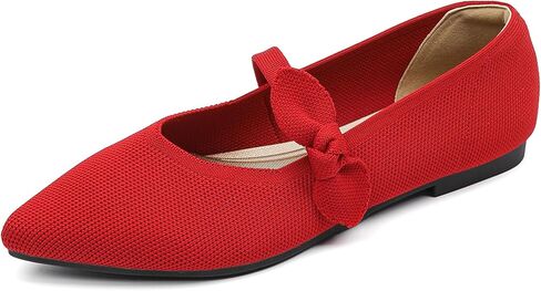 Women's Flats Mary Jane Ballet Knit Flats for Women Pointed Toe Comfortable with Bow Foldable Dressy Flats Slip On Casual Office Shoes in Kuwait