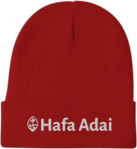 Guam Seal Hafa Adai Chamorro Embroidered Beanie in Saudi Arabia