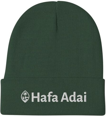 Guam Seal Hafa Adai Chamorro Embroidered Beanie in Saudi Arabia