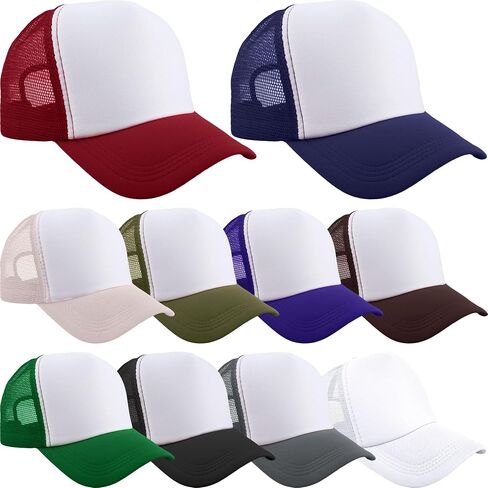 10 Pcs Adult Trucker Hats Summer Mesh Baseball Cap Blank Sublimation Trucker Cap Adjustable Trucker Hat for Unisex in Saudi Arabia