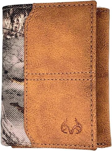 Realtree Camo Slim Holder Money Clip محافظ للرجال (حافة كامو محفظة تان الجلد Trifold) in Kuwait