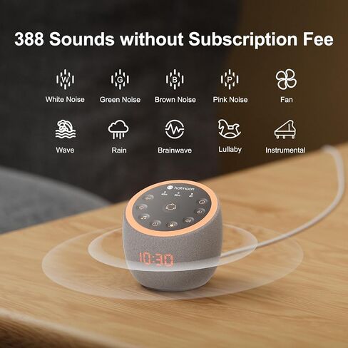 Hotmoon Cocoon Pro 2 Sound Machine 388 Soothing Sounds for Babies & Adults, Smart Night Light, Sleeping Timer, App Control, Plug-in, Home Office Yoga, Noise Gift, Breathing Exercises, Dark-Grey in Kuwait