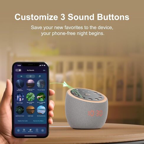 Hotmoon Cocoon Pro 2 Sound Machine 388 Soothing Sounds for Babies & Adults, Smart Night Light, Sleeping Timer, App Control, Plug-in, Home Office Yoga, Noise Gift, Breathing Exercises, Dark-Grey in Kuwait