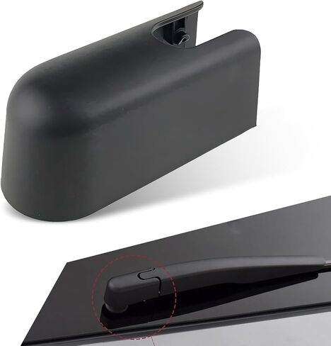 Rear Windshield Wiper Arm Nut Cover Cap – Rust & Scratch Resistant Wiper Arm Nut Plastic Protective Cover, Replacement BB5Z-17C526-A, Compatible with 13-24 Ford Impreza & Escape (Black) in Saudi Arabia