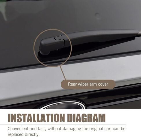 Rear Windshield Wiper Arm Nut Cover Cap – Rust & Scratch Resistant Wiper Arm Nut Plastic Protective Cover, Replacement BB5Z-17C526-A, Compatible with 13-24 Ford Impreza & Escape (Black) in Saudi Arabia