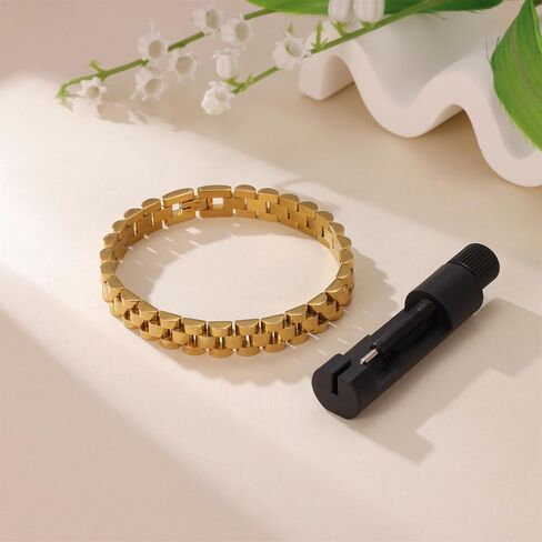 3pcs الأساور الذهبية مجموعة للنساء والرجال-18K Gold Plated Flower & Infinity Love Knot Charms-CZ Tennis Chain Link & Watch Band Bracele in Kuwait