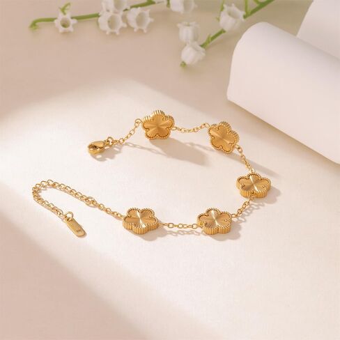 3pcs الأساور الذهبية مجموعة للنساء والرجال-18K Gold Plated Flower & Infinity Love Knot Charms-CZ Tennis Chain Link & Watch Band Bracele in Kuwait