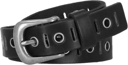 Harley -Davidson Women's Eyelet Perf B&S حزام جلدي أصلي - أسود in Saudi Arabia