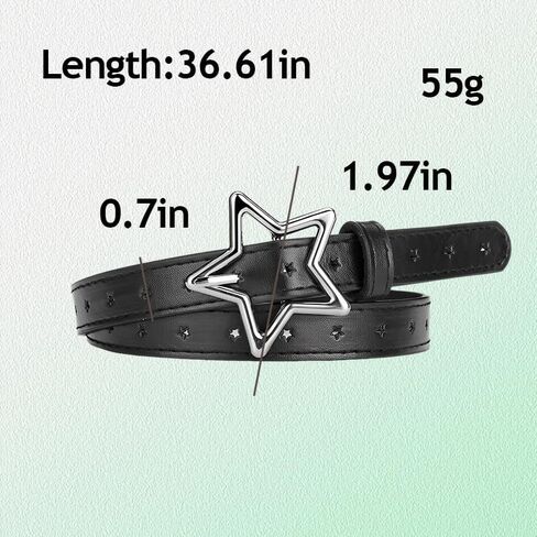 YALLNASL Retro Y2k Star Waist Belt for Girls Goth Punk Rock Belt for Jeans Dress Adjustable Faux Leather Belt Vintage in Kuwait