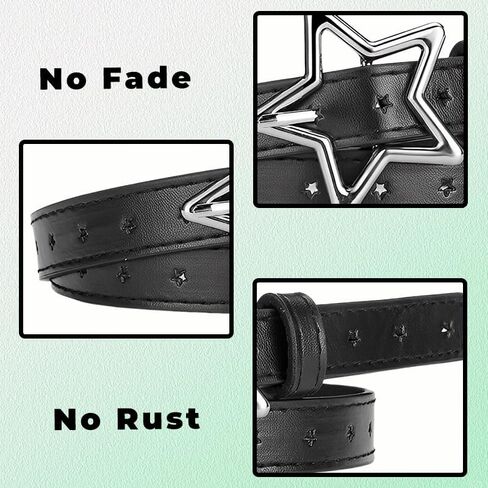 YALLNASL Retro Y2k Star Waist Belt for Girls Goth Punk Rock Belt for Jeans Dress Adjustable Faux Leather Belt Vintage in Kuwait