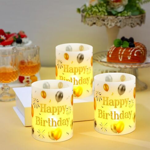 10 Pcs Happy Birthday Centerpieces for Tables Birthday Lantern Boxes with Tea Lights Candles Centerpieces for Table Ideas for Women Men Party Supplies(Black and Gold, Simple) in Saudi Arabia