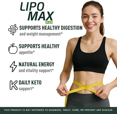 Lipo Max Plus - Official Lipo Max Plus Drops Liquid Premium Advanced Formula Natural Support, LipoMax Plus Supplement for Overall Health & Wellness Vitamin Droppers, 1 Bottle for 1 Month in Kuwait