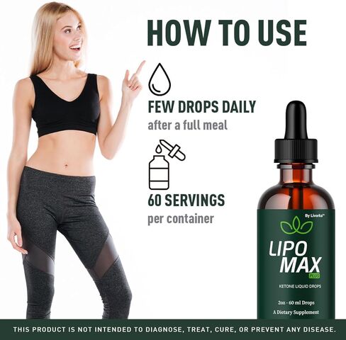 Lipo Max Plus - Official Lipo Max Plus Drops Liquid Premium Advanced Formula Natural Support, LipoMax Plus Supplement for Overall Health & Wellness Vitamin Droppers, 1 Bottle for 1 Month in Kuwait