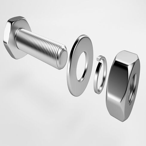 Uxcell M5x15mmx1.2mm غسالة مسطحة مستديرة من الفولاذ المقاوم للصدأ لبرغي الترباس 100 قطعة in Saudi Arabia