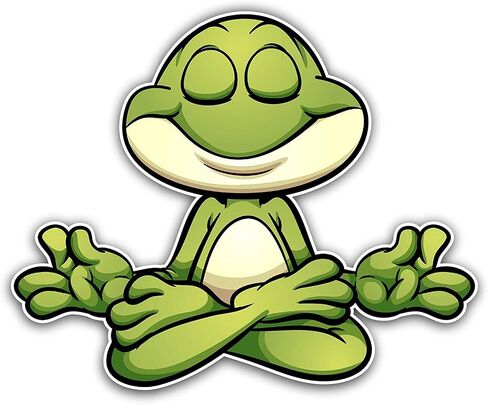 Magnet Yoga Frog Magnetic vinyl bumper sticker sticks to any metal fridge, car, signs 5" in Saudi Arabia