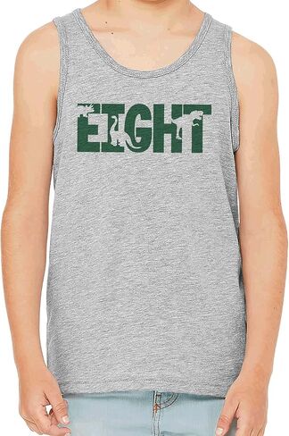 7 ate 9 apparel kids 8th dino dinosaur shirt for boys 8 year boy أو Girls Birthday Gray Tank Top Top in Saudi Arabia