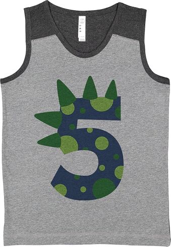 7 ate 9 Apparel Kids 5th Dino Dino Dinosaur Spike Shirt Gray Greating Tarn in Saudi Arabia