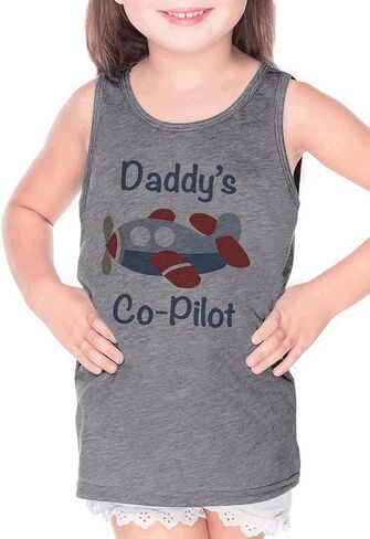 7 أكلت 9 ملابس أطفال Apparel Daddy's Co-Pilot Airplane Gray Tank Top in Saudi Arabia