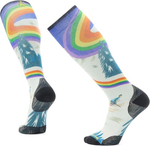 Smartwool Ski Zero Cushion Rainbow Trails Print Over The Calf Socks in Saudi Arabia