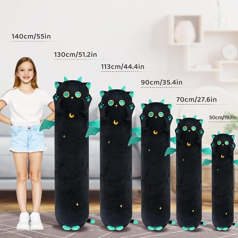 Long Cat Plush Body Pillow – Cute Pink Cat Plushies Soft Stuffed Animal, Extra-Long Cuddle Pillow, Gift for Kids & Girls 20" in Kuwait
