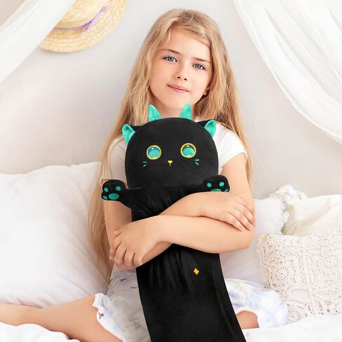 Long Cat Plush Body Pillow – Cute Pink Cat Plushies Soft Stuffed Animal, Extra-Long Cuddle Pillow, Gift for Kids & Girls 20" in Kuwait