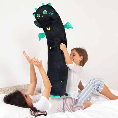 Long Cat Plush Body Pillow – Cute Pink Cat Plushies Soft Stuffed Animal, Extra-Long Cuddle Pillow, Gift for Kids & Girls 20" in Kuwait