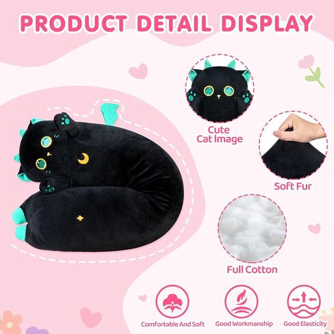 Long Cat Plush Body Pillow – Cute Pink Cat Plushies Soft Stuffed Animal, Extra-Long Cuddle Pillow, Gift for Kids & Girls 20" in Kuwait