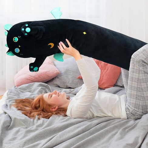 Long Cat Plush Body Pillow – Cute Pink Cat Plushies Soft Stuffed Animal, Extra-Long Cuddle Pillow, Gift for Kids & Girls 20" in Kuwait