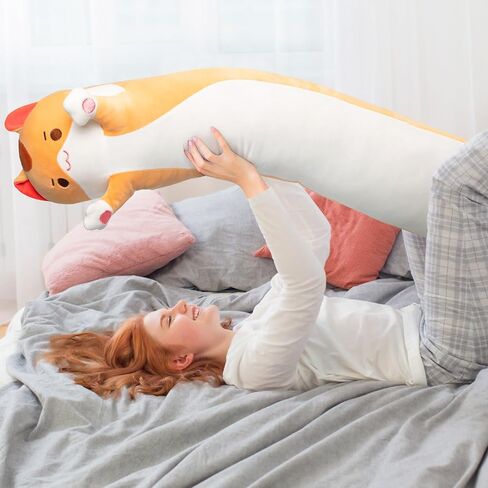 وسادة الجسم الطويلة القطيفة-ألوشيس زخرفة لطيفة للحيوانات المحشوة ، وسادة احتضان طويلة جدا ، هدية للأطفال والبنات 20 " in Kuwait