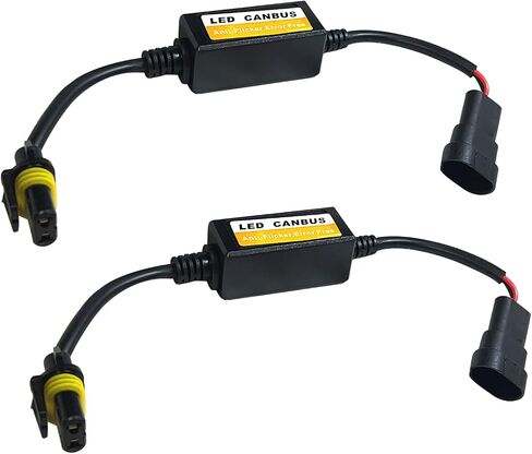 2PCS Car 9005/9006/9012 LED Headlight Canbus Decoder, Warning Error Fault Decoder to Fix Bulb Switch Problem, Universal Anti Flicker Canceller Capacitor Resistor Harness Adapter for Most Cars in Saudi Arabia