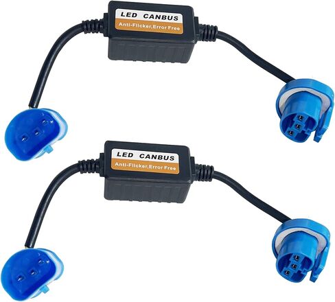 2PCS Car 9005/9006/9012 LED Headlight Canbus Decoder, Warning Error Fault Decoder to Fix Bulb Switch Problem, Universal Anti Flicker Canceller Capacitor Resistor Harness Adapter for Most Cars in Saudi Arabia