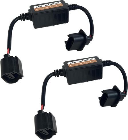 2PCS Car 9005/9006/9012 LED Headlight Canbus Decoder, Warning Error Fault Decoder to Fix Bulb Switch Problem, Universal Anti Flicker Canceller Capacitor Resistor Harness Adapter for Most Cars in Saudi Arabia