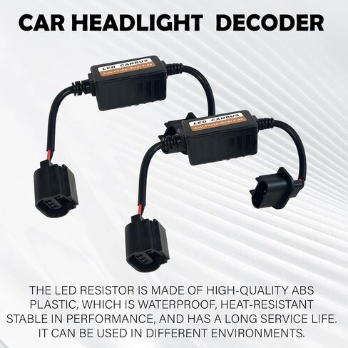 2PCS Car 9005/9006/9012 LED Headlight Canbus Decoder, Warning Error Fault Decoder to Fix Bulb Switch Problem, Universal Anti Flicker Canceller Capacitor Resistor Harness Adapter for Most Cars in Saudi Arabia