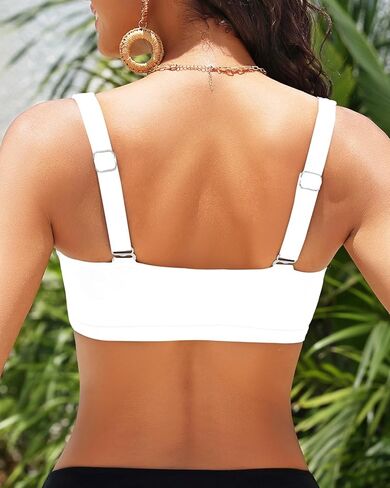 النساء يدفعن أعلى بيكيني فقط - 2025 V بدلة السباحة السلكية أعلى صدريات مبطنة in Kuwait