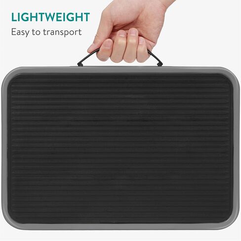 Navaris Portable Step Stool - Folding One Step Ladder - 16cm / 18.5cm / 21.2 cm (6.3" / 7.3" / 8.4") Adjustable Height - 150kg (330 lb) Max Capacity - White in Kuwait