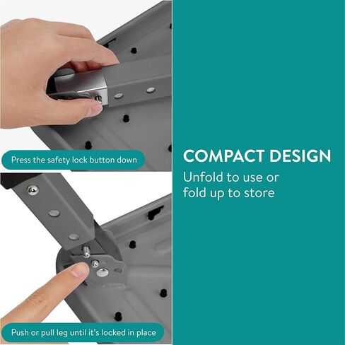 Navaris Portable Step Stool - Folding One Step Ladder - 16cm / 18.5cm / 21.2 cm (6.3" / 7.3" / 8.4") Adjustable Height - 150kg (330 lb) Max Capacity - White in Kuwait