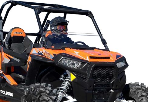 SuperATV Half Windshield لعام 2014-2018 Polaris RZR XP 1000/ XP 4 1000 | شاق غير خدش مقاوم | 1/4 "سميك داكن البولي القياسي البولي أقوى 250x من الزجاج | صنع في الولايات المتحدة الأمريكية in Saudi Arabia